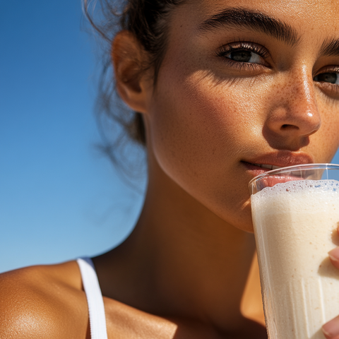 Person drinking shake