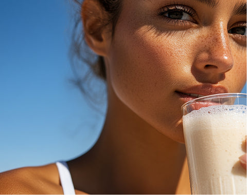 Person drinking shake