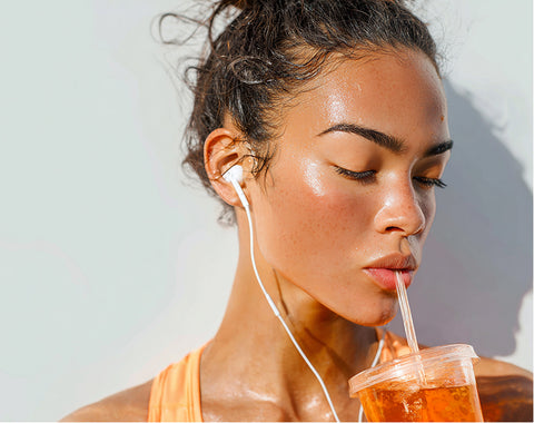 Person drinking shake