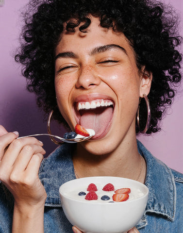Person drinking shake