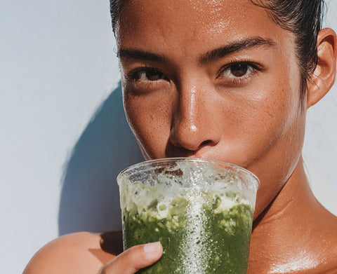 Person drinking shake