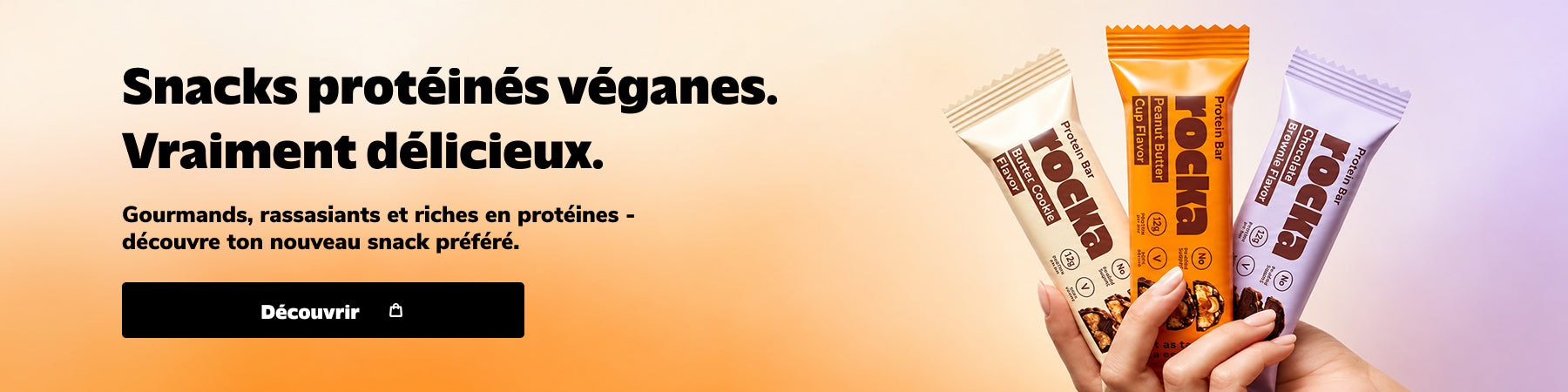 Snacks protéinés véganes. Vraiment délicieux. Gourmands, rassasiants et riches en protéines – découvre ton nouveau snack préféré.